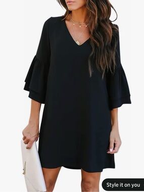 Bell Sleeve Mini Shift Dress XL, NWT
